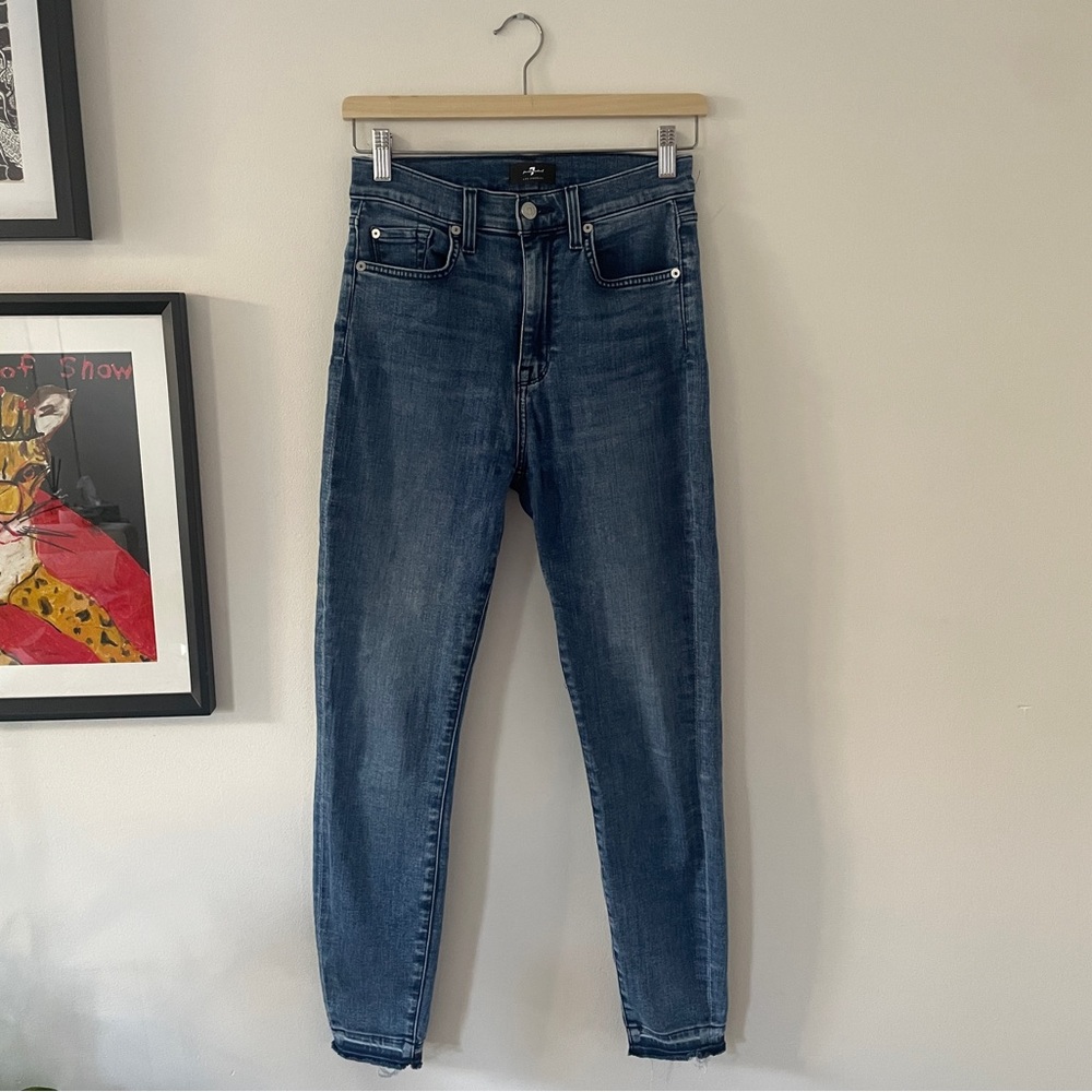 7 for all mankind high waist skinny jeans size 26
